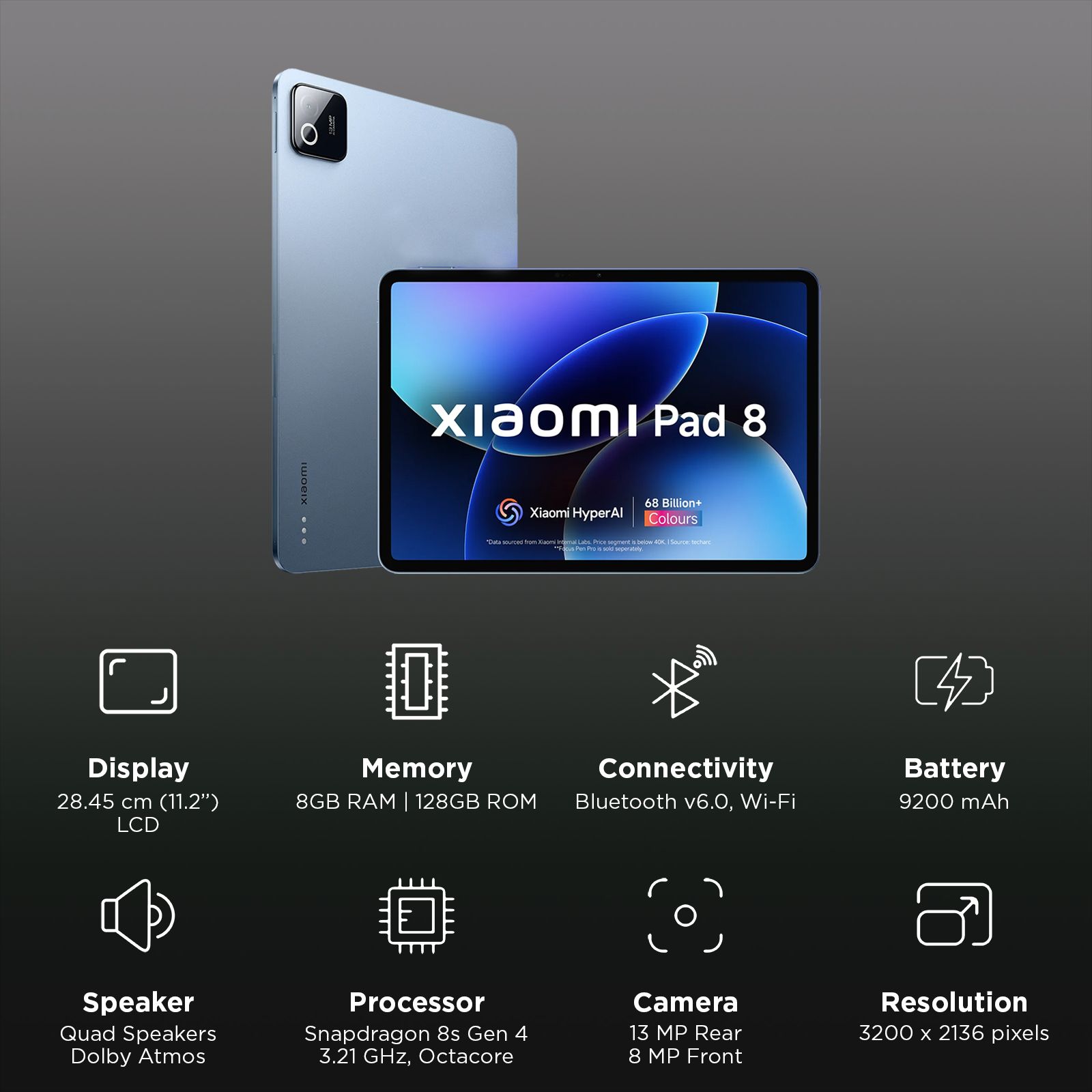 Buy Xiaomi Pad 8 Wi-Fi Android Tablet (11.2 Inch, 8GB RAM, 128GB